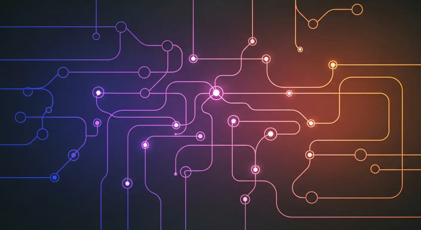 Motif décoratif représentant des workflows automatisés